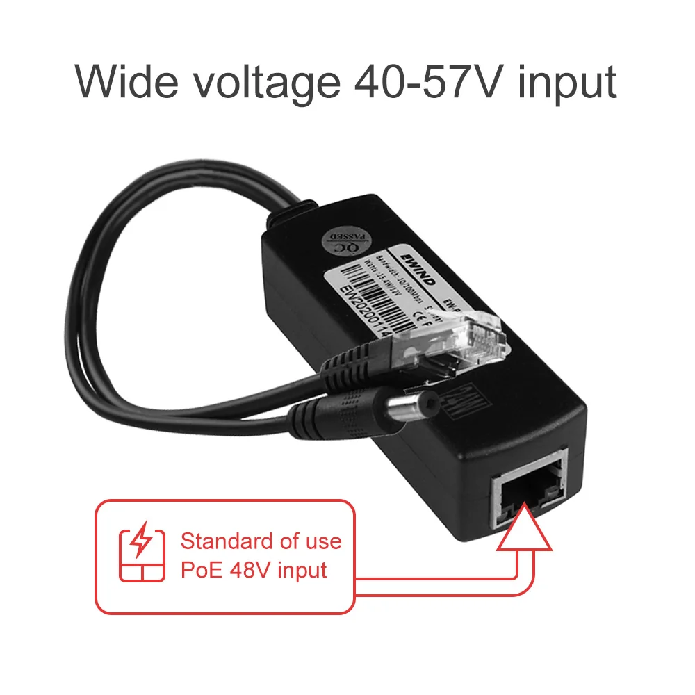 Imagem -02 - Adaptador de Cabo Divisor Poe Injector de Alimentação Huaweicisco hp Rj45 dc 10 m 100m 48v a 12v