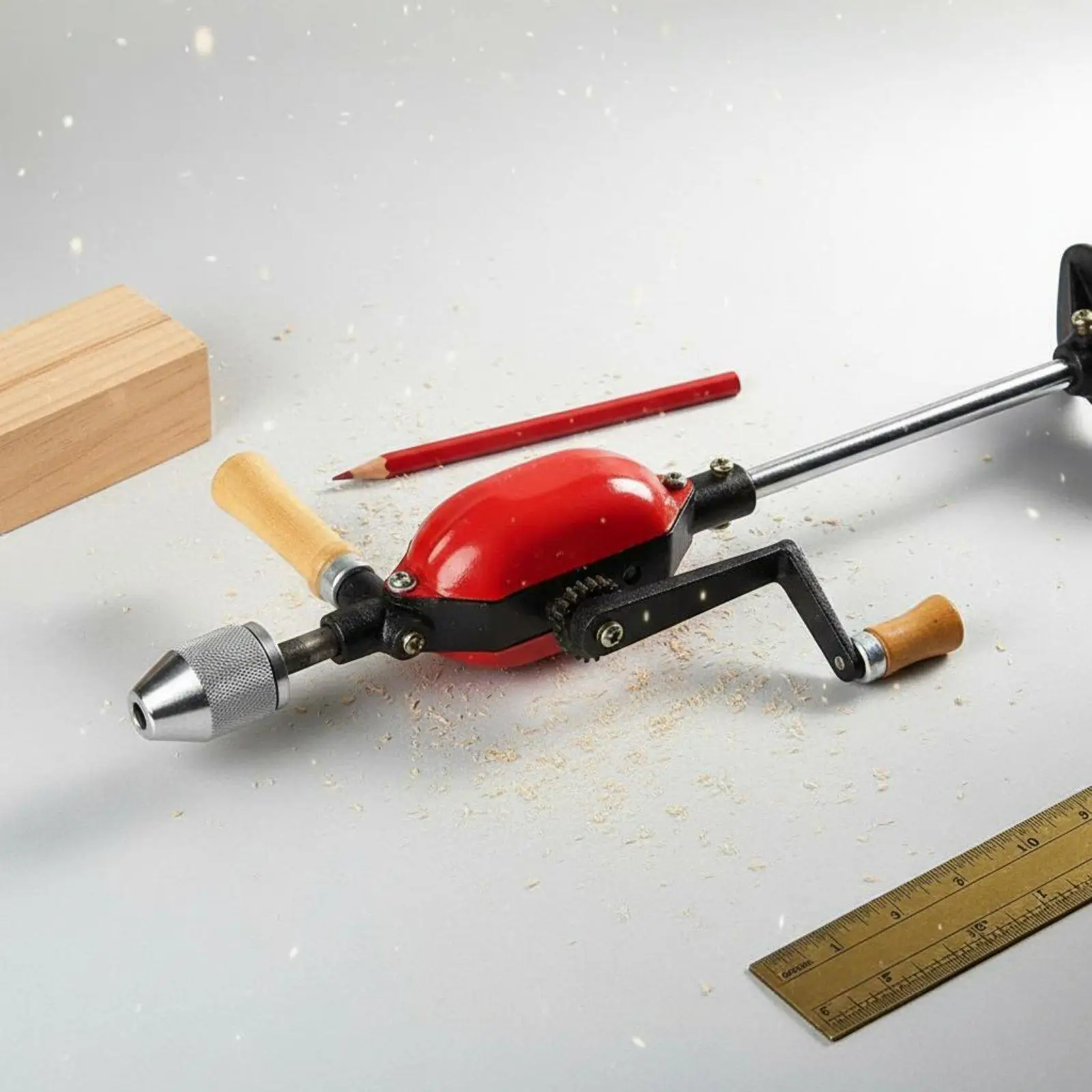 Ergonomic Manual Drill Double Pinion Hand Crank Drill Rotary Tool for Carpentry and DIY Crafting Projects