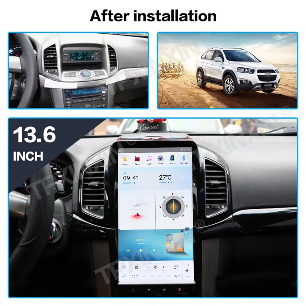 

13,6 "Android13 Carplay для Chevrolet Captiva 2013-2017 стерео автомобильный радиоприемник автомобильный мультимедийный видеоплеер GPS Navi вертикальный экран