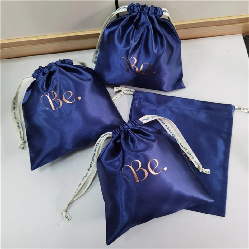 custom.Chuanghua Custom High Quality Silk Satin Dust Bags Handbags Satin Drawstring Bag