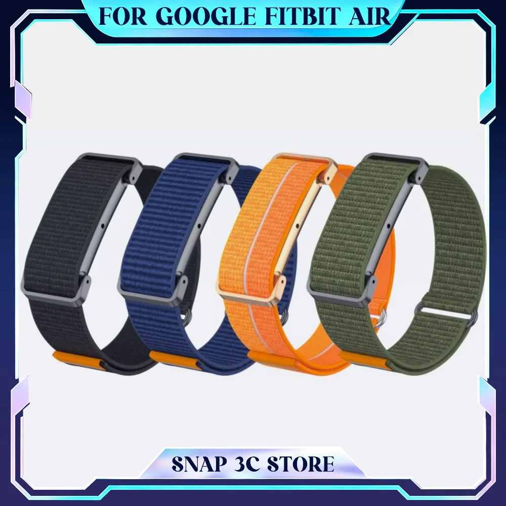 For Google Fitbit Air Band Nylon Loop Strap Metal Case Sport Replacement Wristband Hook Loop Fitness Tracker Accessories