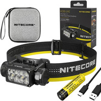 Original NITECORE HC65 UHE Headlamp 2000LM Rechargeable Flashlight w/Storage case, Battery, and Eco Sensa USB C Cable