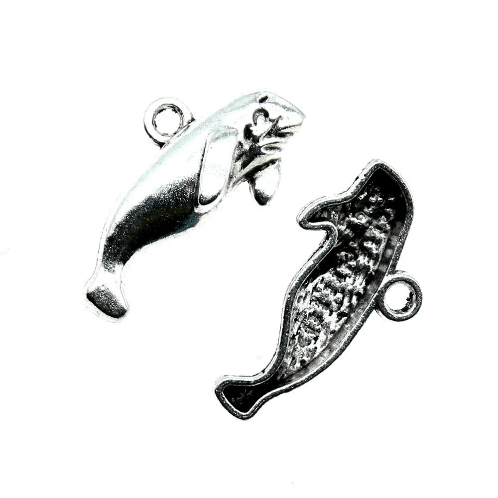 Nail Charms Manatee Charms Jewelry For Men 24x13mm 10pcs