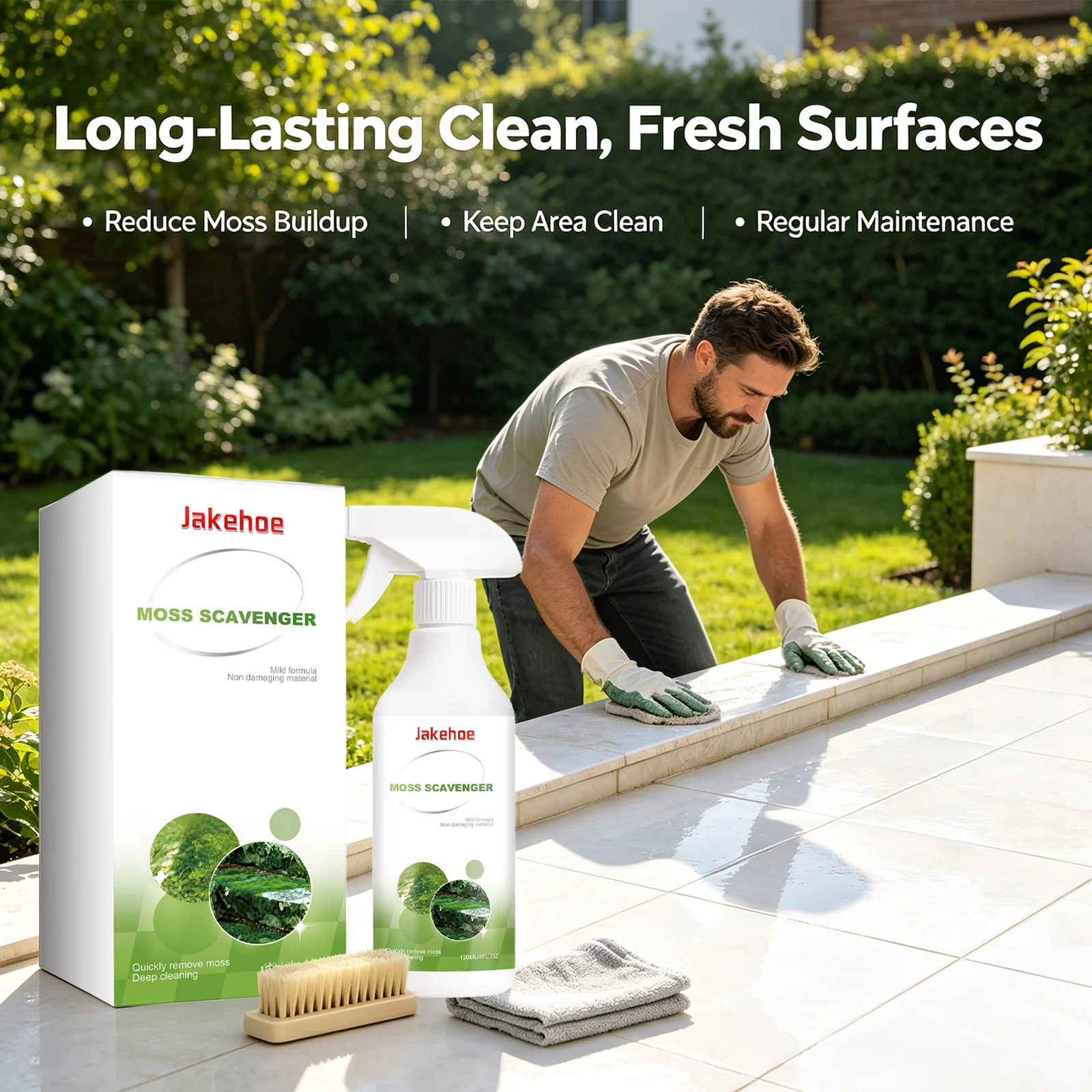Outdoor Moss Remover Spray Deep Penetrating Reduce Moss Growth Prevent Slipping Garden Patio Roofs Walkway Powerful Moss Remover