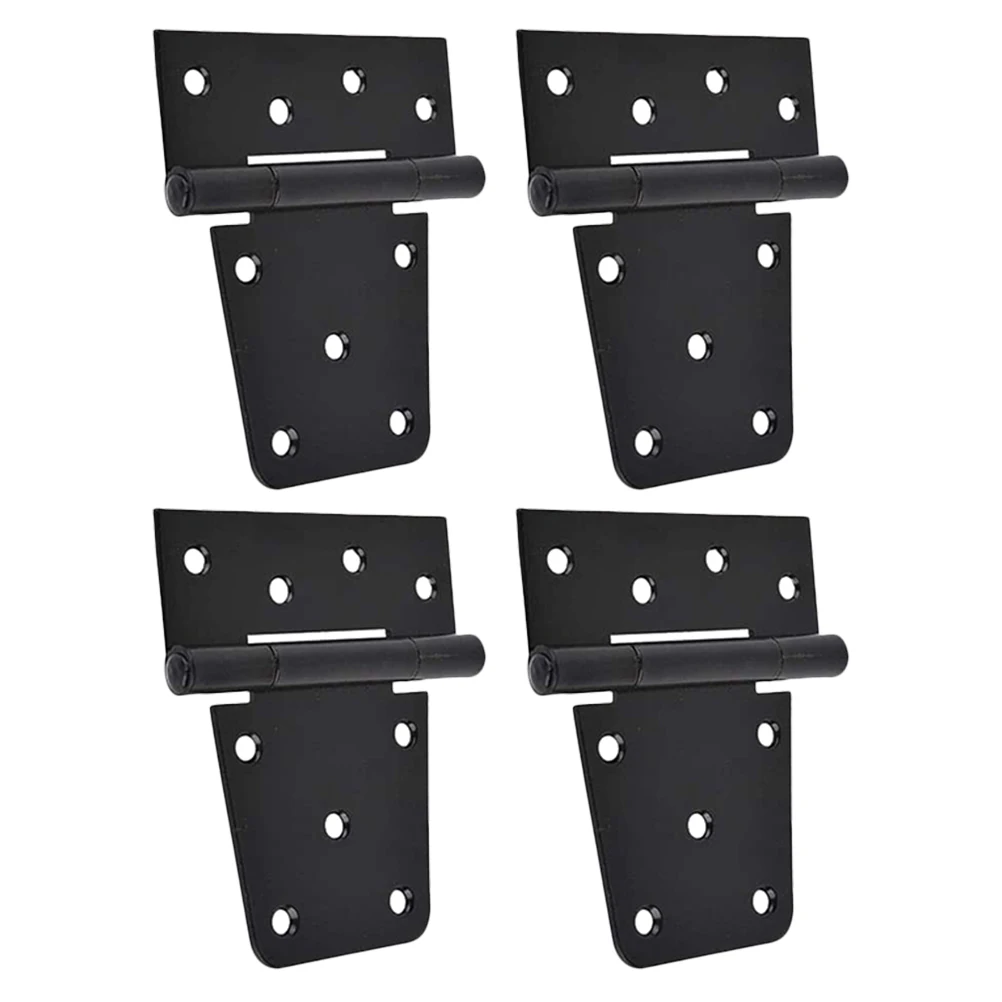 

4pcs Black Paint Hinges Heavy Duty T Strap Iron Gate Door Hinge for Bedroom Living Room Steel Material Smooth Surface Furniture