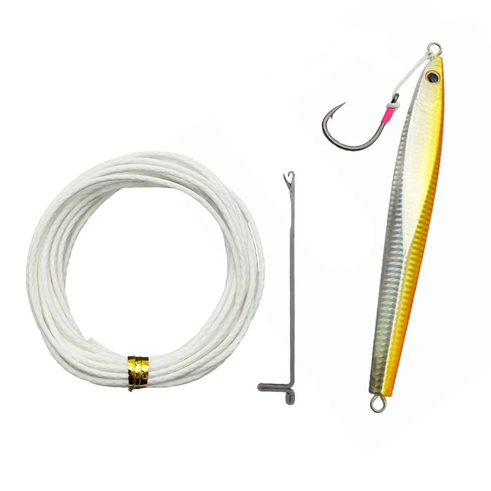 

60/100/200/250/300/400LB PE Braided Hollow Fishing Tie Hook Line 3/4m White High-strength Cutting Fishing Auxiliary Hook Line