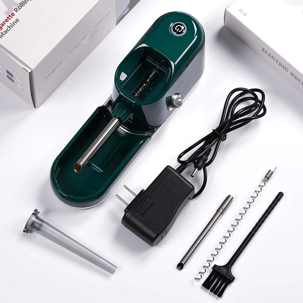 EU Automatic Herb Rolling Machine 6.5mm/8mm Cone Adjustable Portable Electric Roller Injector King Size Maker Rolling Device