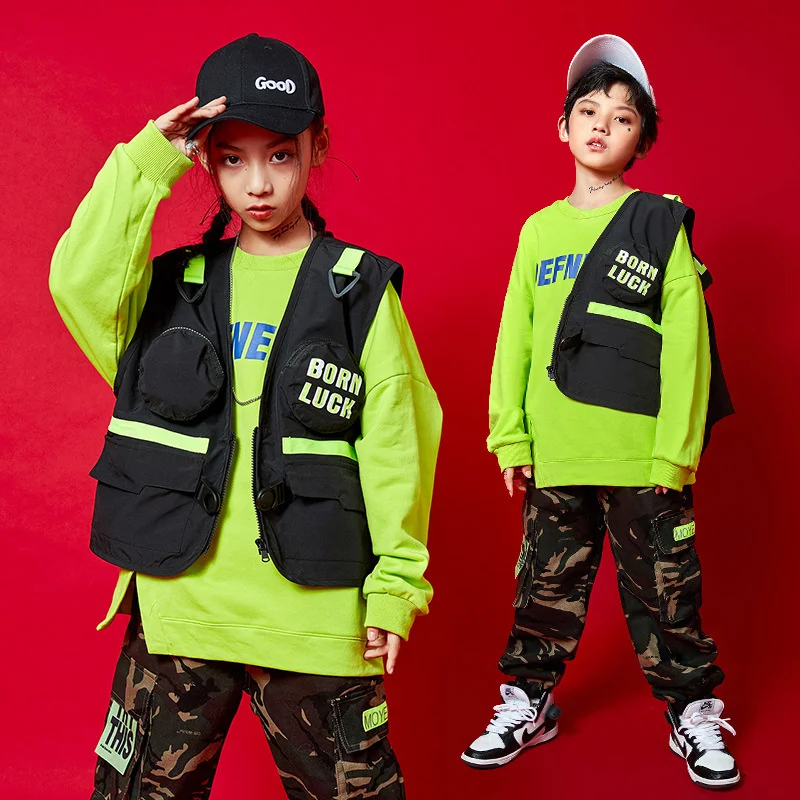 

Hip hop suit boys' 61 hip hop children's hiphop camouflage pants girls' jazz dance costumes children's stage