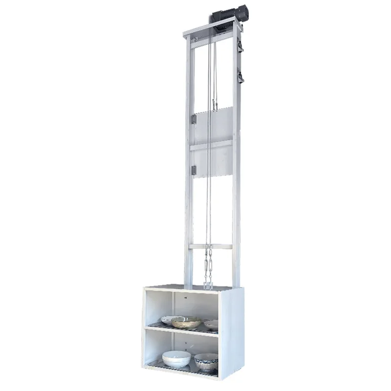 Electric Lift, Compact Automatic Food Service Elevator for Restaurant Kitchens 2-Story Dual-Track, Quiet Food Service Customized