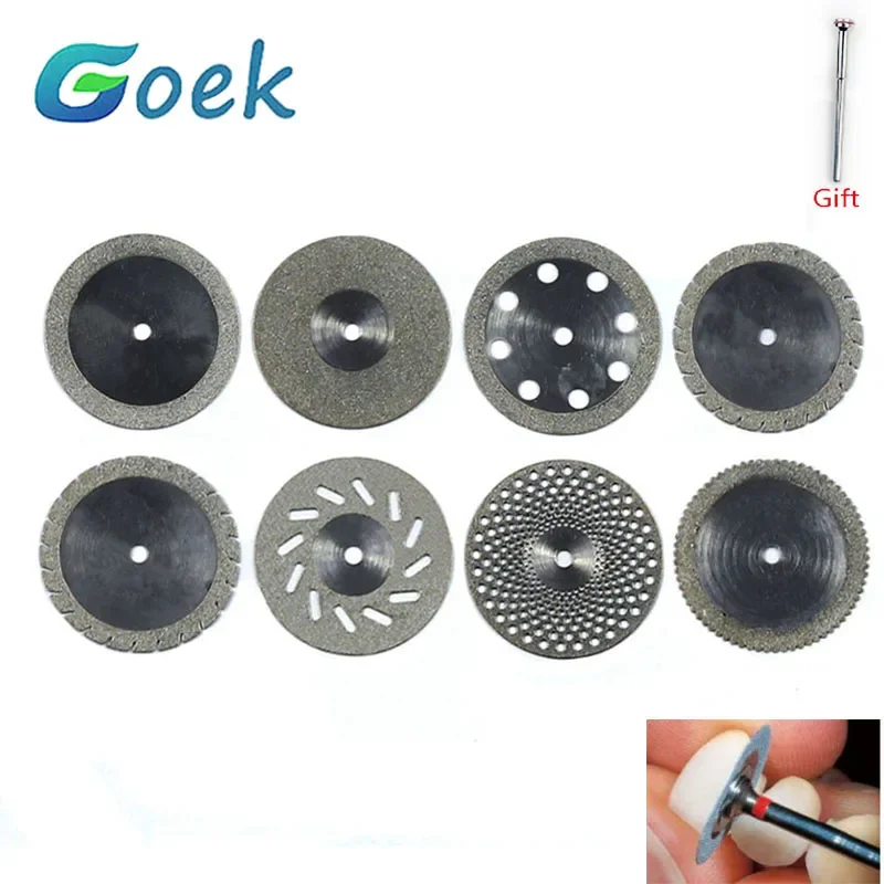 

4pcs/Set Dental Diamond Disc with Needle Thin 0.20mm Diameter 19mm Double Sided Fine Grit Dentistry Material Tools 8 Styles