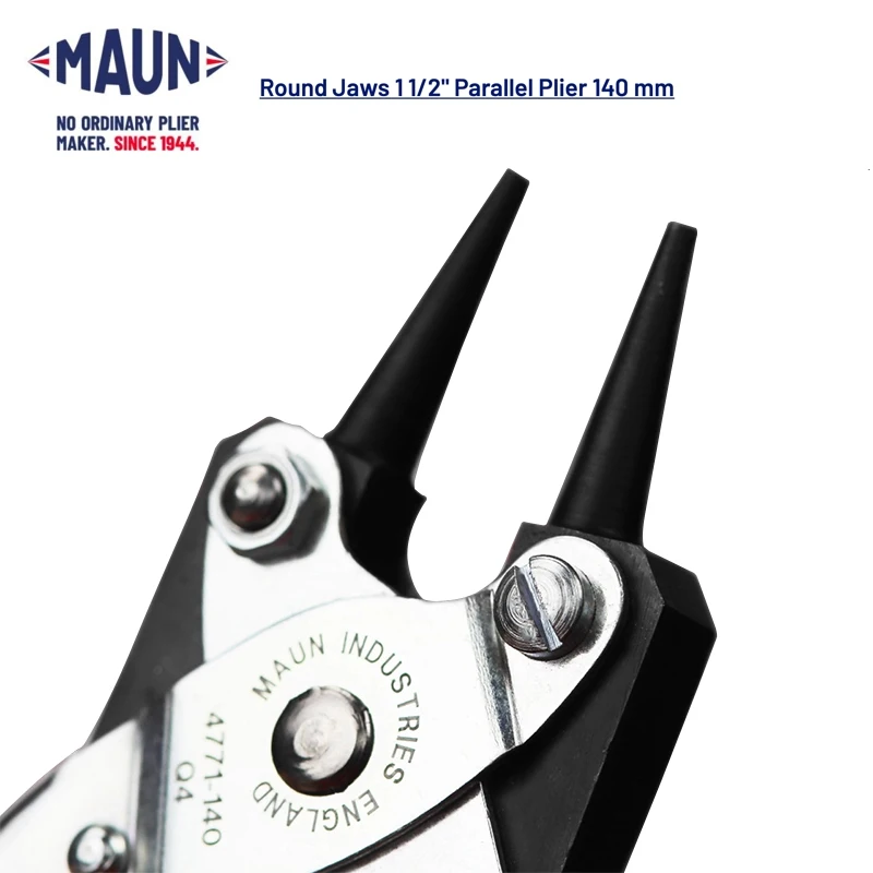 MAUN Round Jaws 1 1/2' Parallel Plier Comfort Grips 140 MM Jewelry Loop Making Wire Coiling DIY Tool Jewelers Pincers