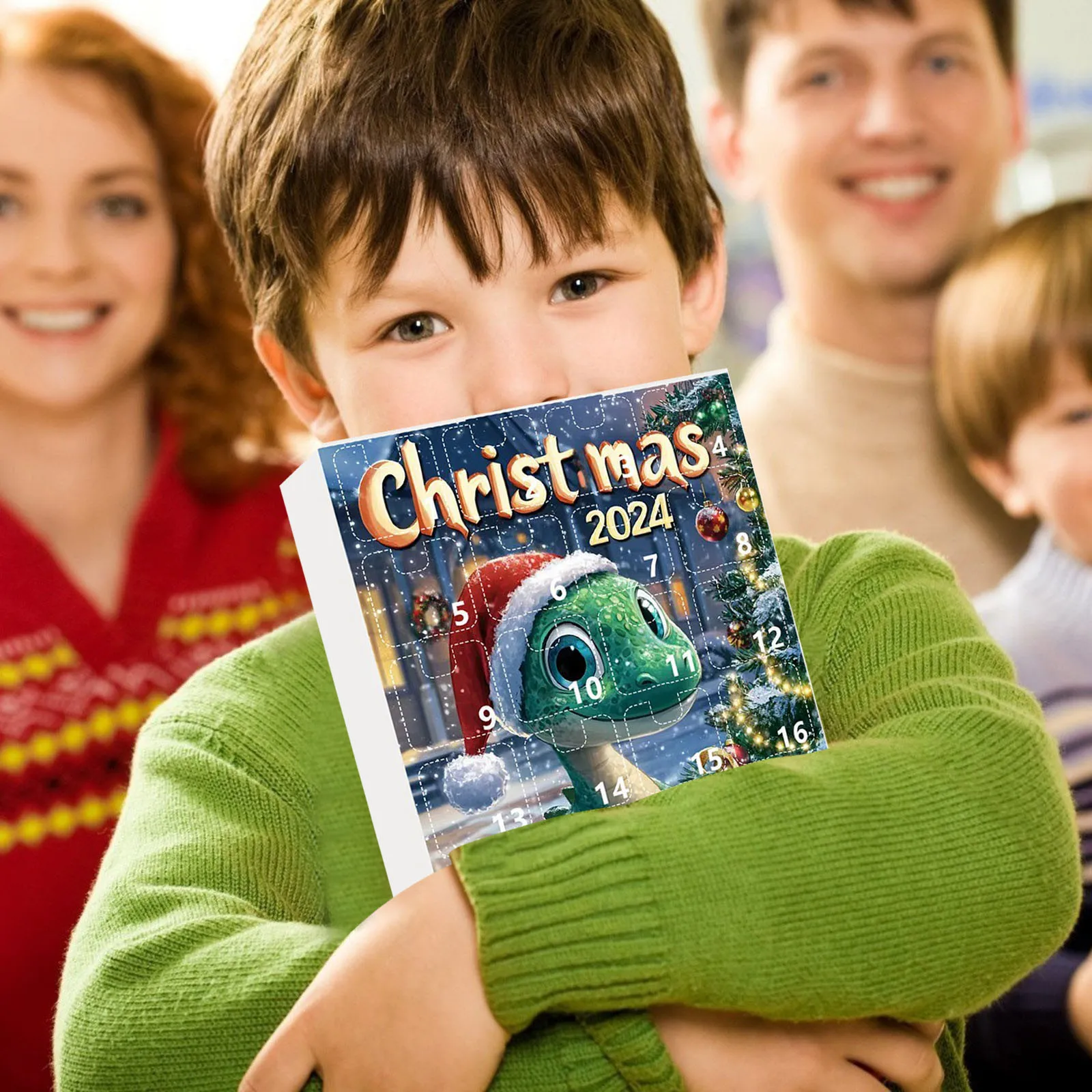 Set per bambini in vetro Albero di Natale Ciondolo drago Calendario dell'Avvento 2024 Conto alla rovescia di Natale di 24 giorni Orologio digitale per bambini con timer