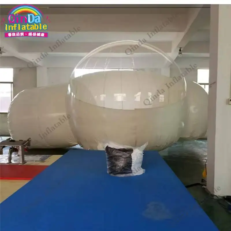 Tienda de burbujas inflable transparente de dos habitaciones para acampar al aire libre, tienda iglú inflable transparente para alquiler