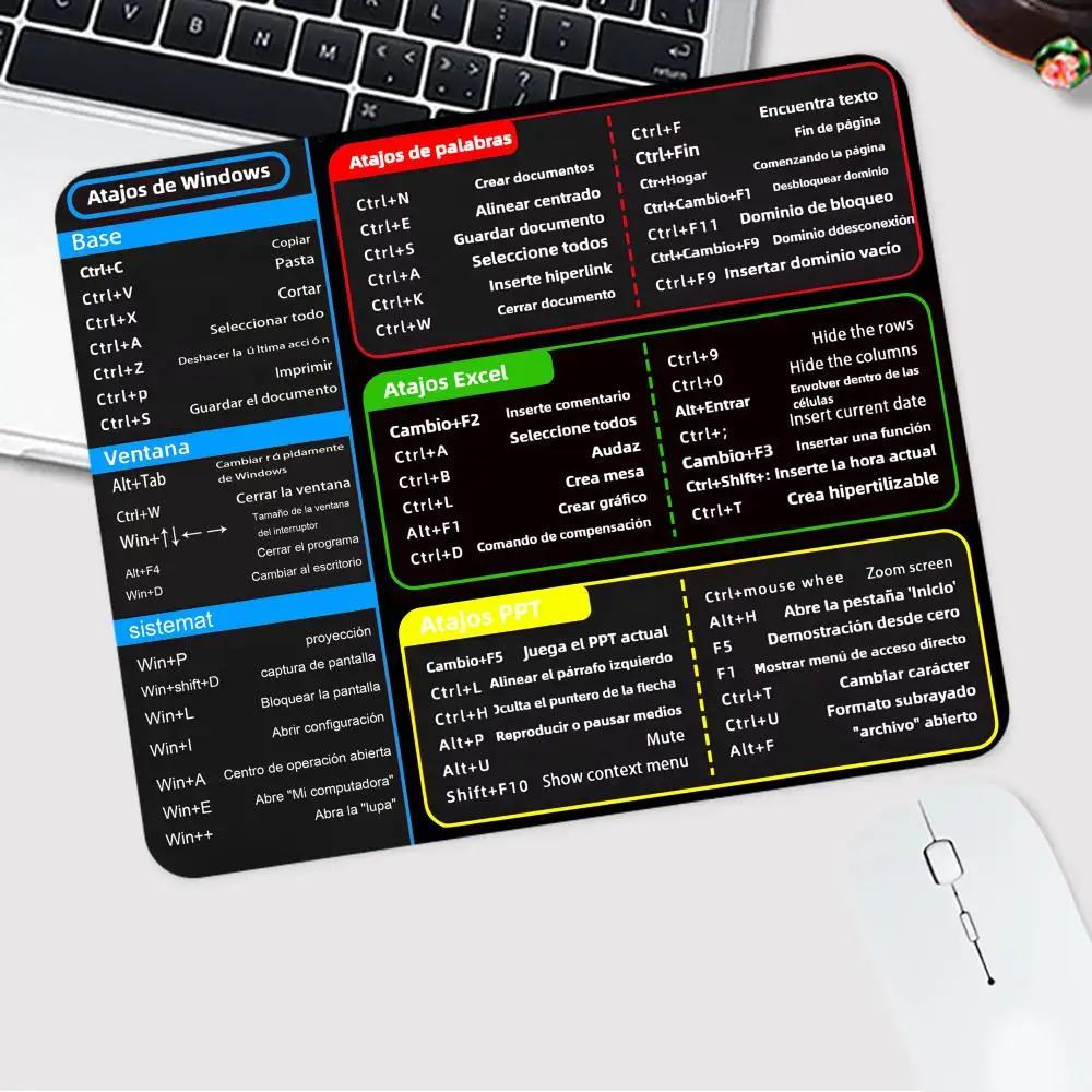 Small Quick Selection Mouse pad Keyboard Spanish Portuguese English EXL Windows Office MousePad keypad Basic rubber non-slip mat