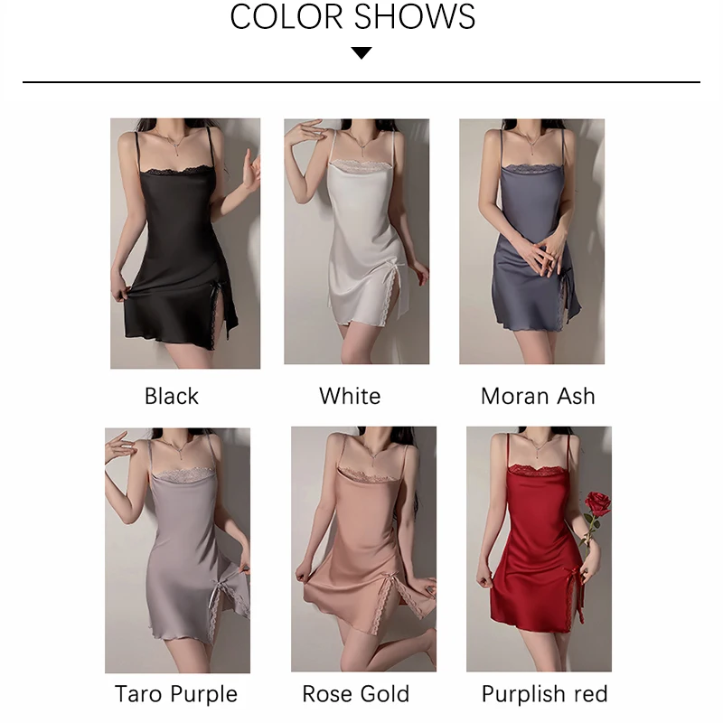 Marca REBEYULI 2025, ropa de dormir de satén, conjunto de camisón para mujer, bata de lujo con tirantes finos, vestido de dormir para mujer