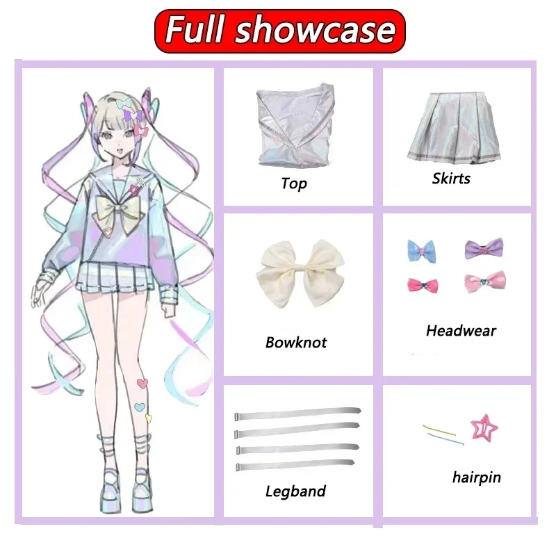 Game NEEDY GIRL OVERDOSE Kangel Cosplay Costume Kangel Cosplay Dress Wig Lolita Sailor Uniform Women Girls Halloween Costumes