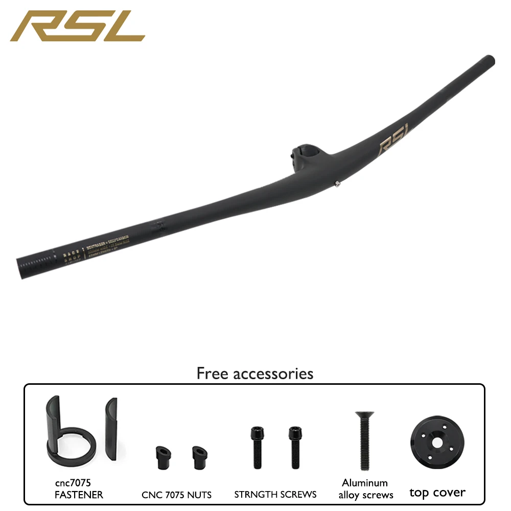 

RSL Performance Integrated Carbon Handlebar & Stem Combo, 27.5mm Rise 28.6mm Clamp, for XC Trail Mountain Bike & Gravel Bike