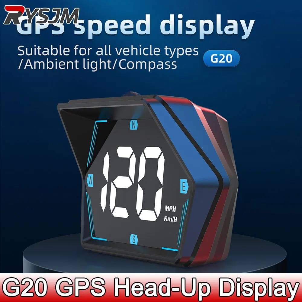G20 HUD GPS Head Up Display Speedometer Odometer Compass LED Display With Overspeed Alarm For All Car Speed Meter KMH MPH