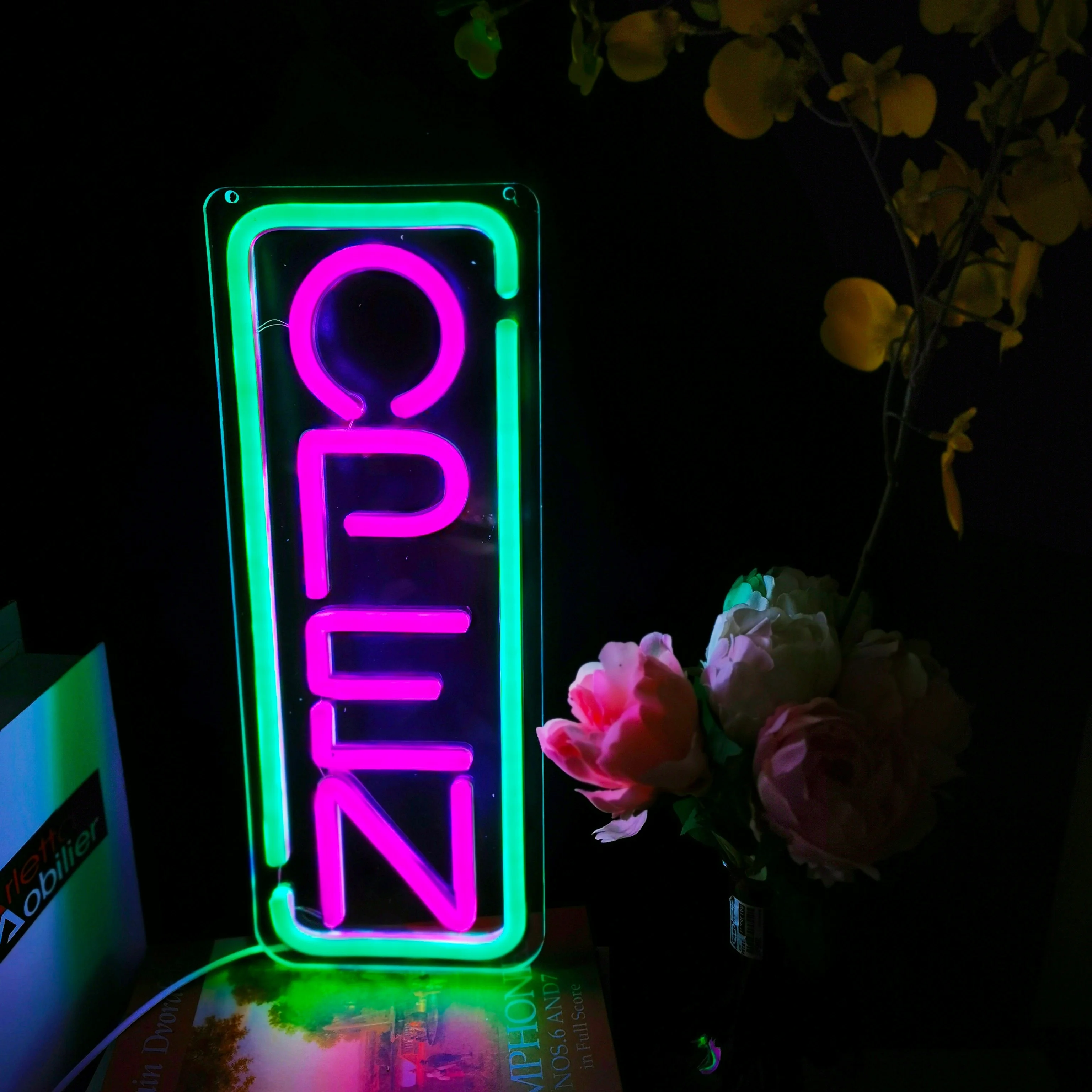 Imagem -02 - Open Led Neon Sign For Shop Decoração de Janela Alimentado por Usb Salão Cafetaria Restaurante Escritório Loja de Varejo 5v