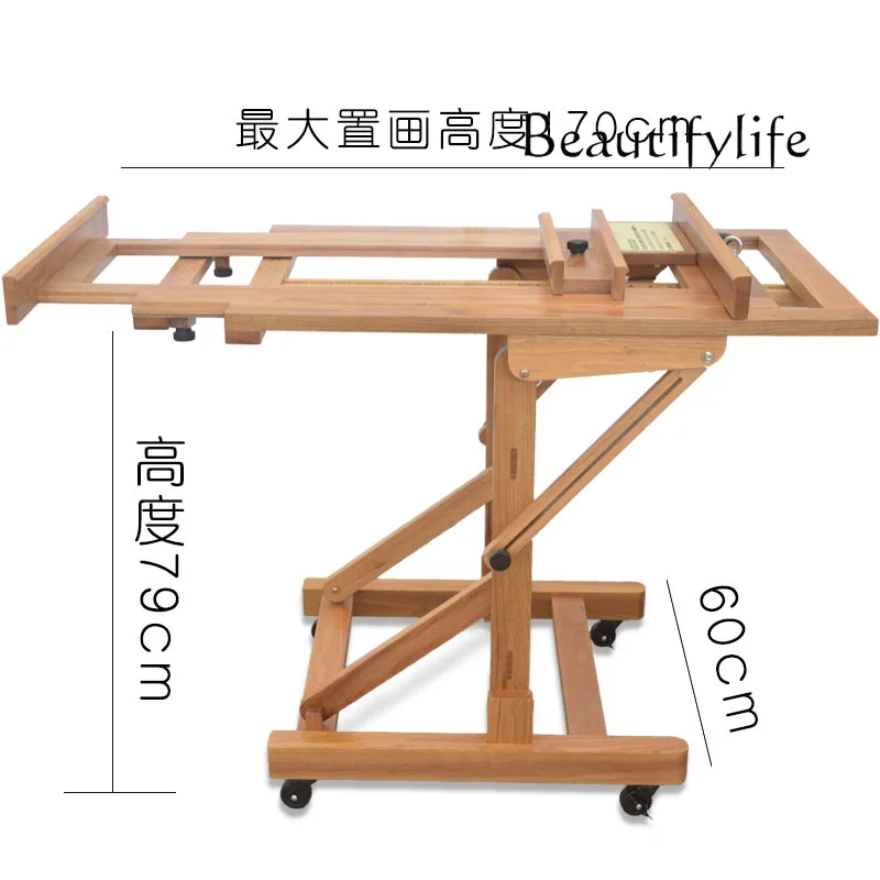 Advanced Sense Easel Large Vertical and Recumbent Balanced Display Stand, Direction Wheel Oil Painting Stand