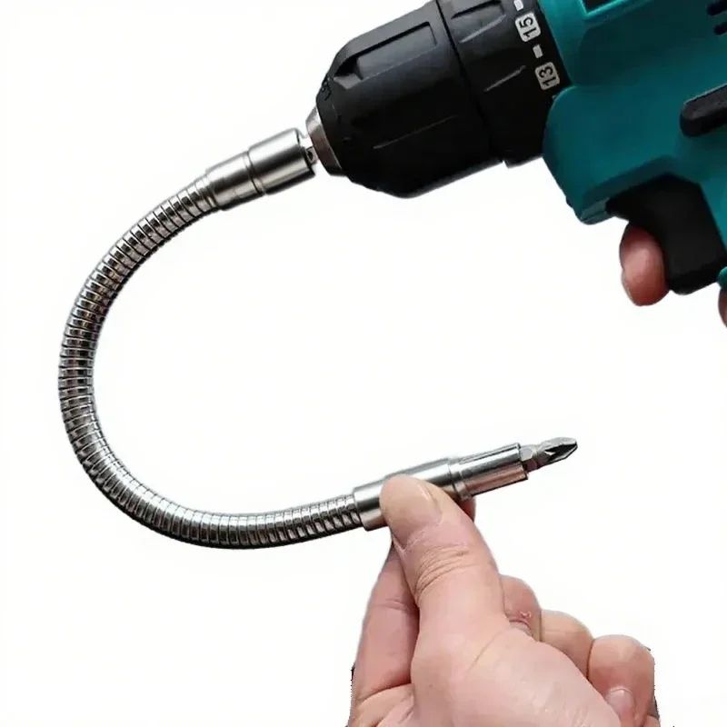 200/300mm Hexagonal Shank Metal Flex Extension Rod Bit Holder Magnetic Hex Screwdriver Bit Connection Socket for Hand Drill