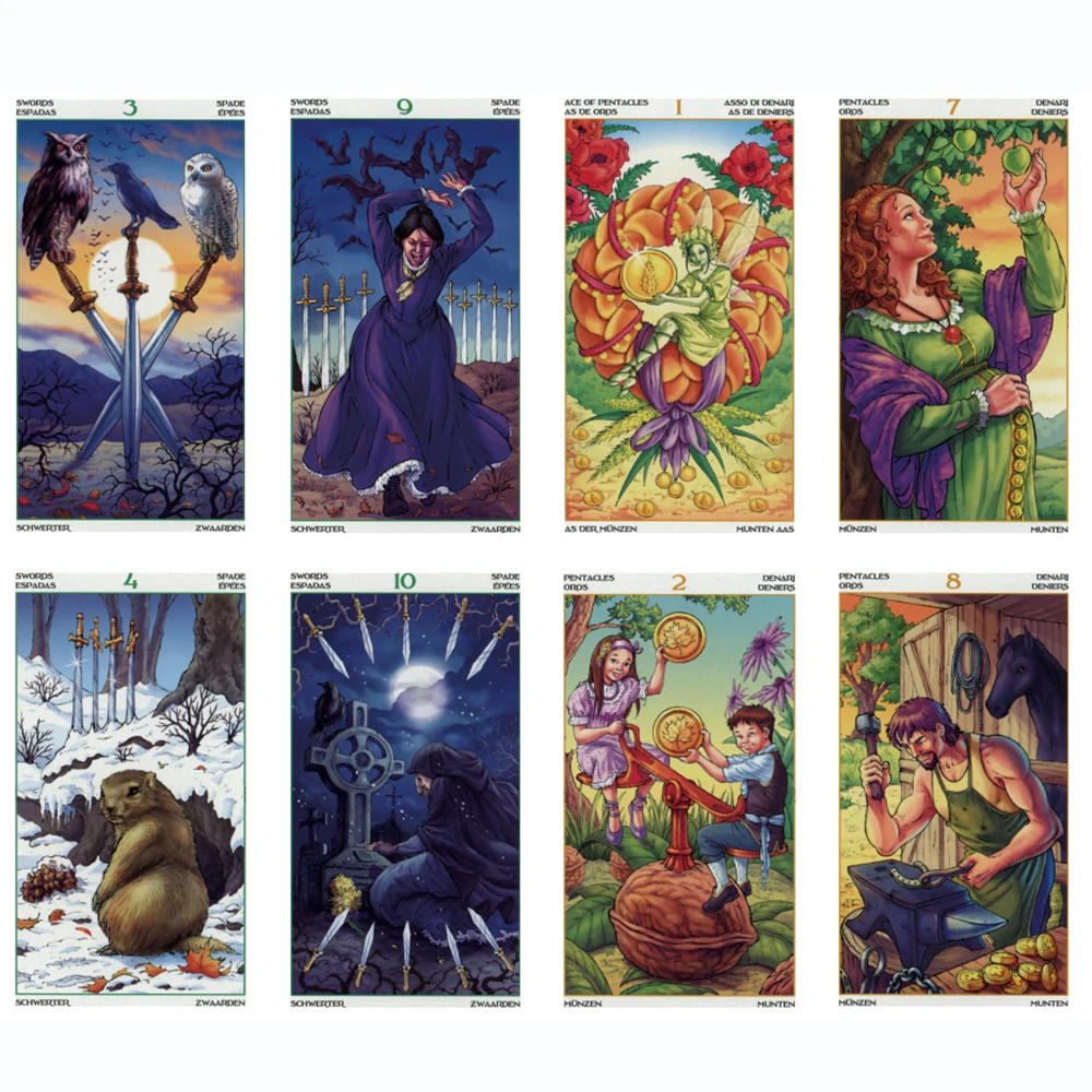 PDF Guidebook Wheel of the Year Mystical Affectional Divination English Spanish French Italian German Tarot Cards for Beginners