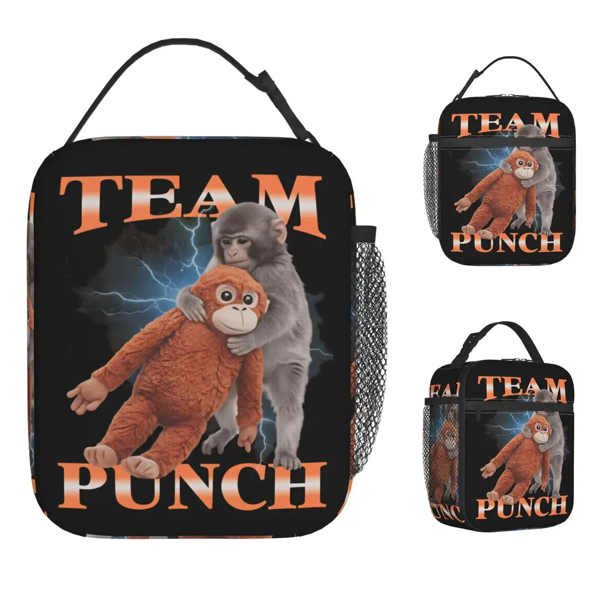 

Сумка для обеда Team Punch Funny Monkey, портативный ланч-бокс на молнии, сумка-холодильник для взрослых с принтом, забавная сумка-тоут из оксфорда для еды