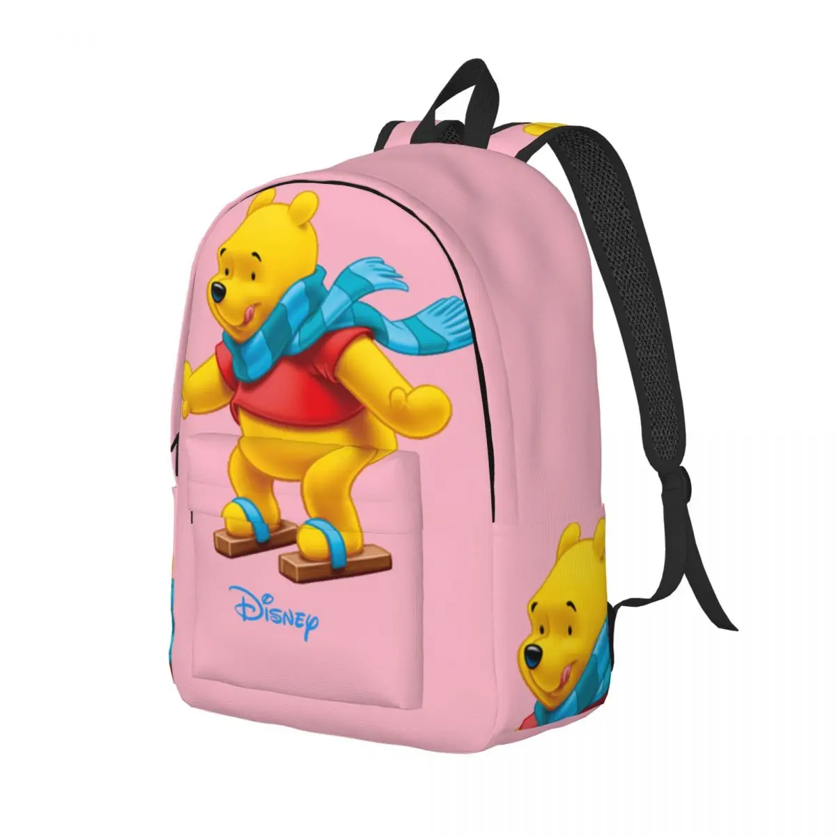 Daypack wajah lucu Disney Winnie The Pooh wanita kualitas baik kampus hadiah ulang tahun ransel dapat dicuci Retro