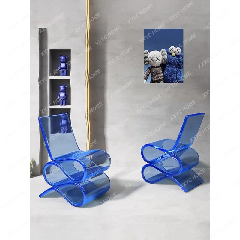 A  Nordic Acrylic Noodles Leisure Chair Creative Armchair High-End  Model Chair