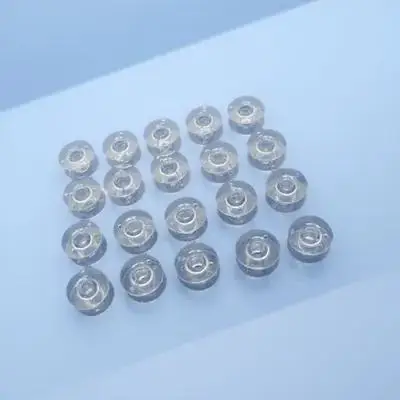 بكرات لآلة الخياطة 2.1 سنتيمتر بكرات بلاستيكية شفافة مسبقة الجرح علبة بكرة بديلة شفافة للتطريز 2 حزمة #6