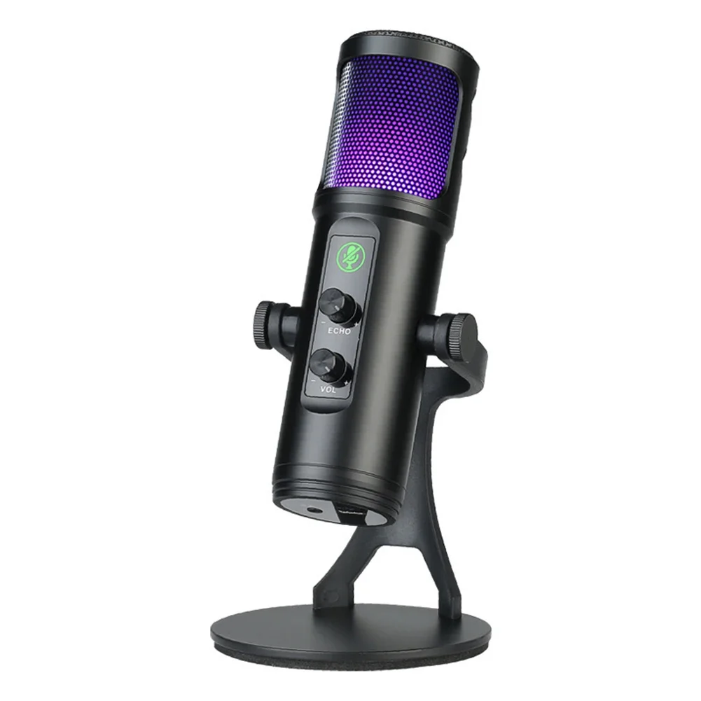 

PC Microphone Condenser Microphone Gaming Commentary Adjustable Stand Compact Size High Sensitivity Sleek Design