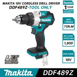 MAKITA DDF489Z Compact Cordless Drill Driver 18V LXT Brushless Motor Power Tools DDF489 For Makita