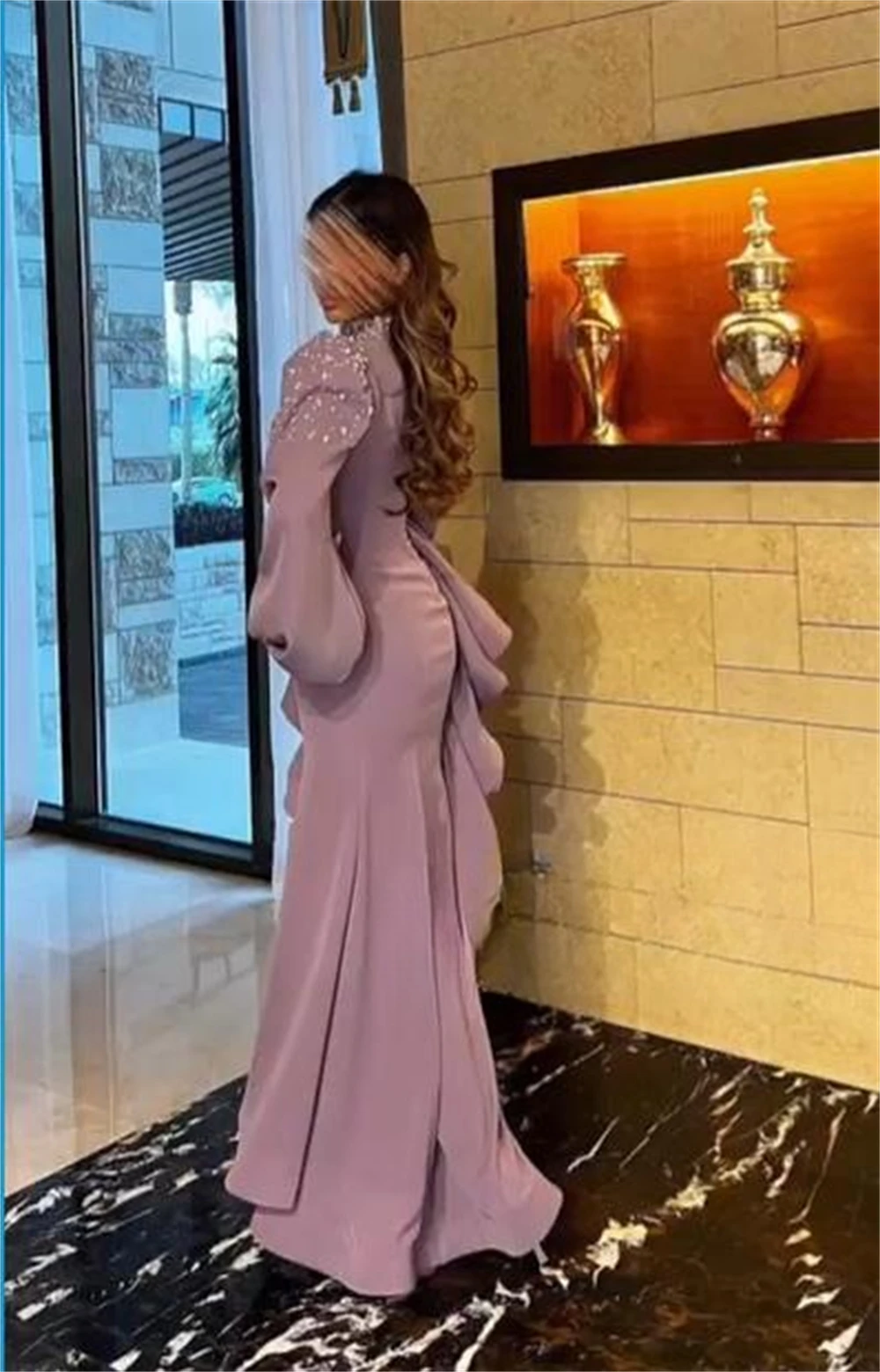 فساتين حفلة موسيقية مخصصة موضة الياقة العالية غمد كوكتيل الترتر أضعاف S مناسبة ثوب مسائي ثوب مسائي للنساء أنيقة p