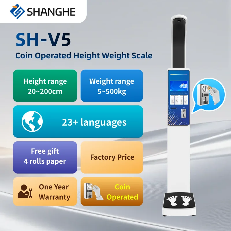 Card Payment Multi Function Digital Weighing Scale Height Body Mass Index Coin Operated Scale