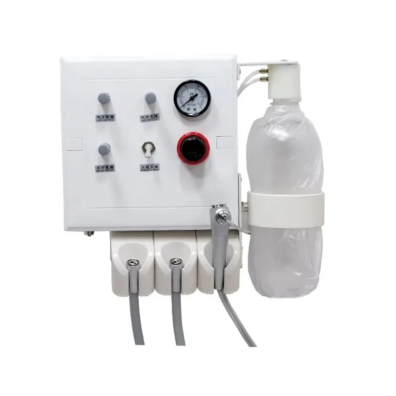 Wall-Mount Dental Turbine Unit W/h 2 Handpiece Tubes& 3-way Syringe Work With Compress for Dental Chair Equipment