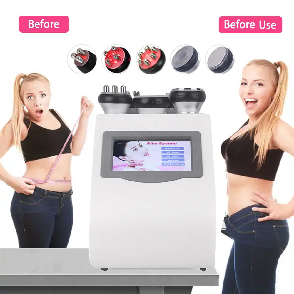 

5 in 1 Ultrasonic Cavitation R Frequency Vacuum Lipo Multipolar Body Slimming Machine Skin Lifting Tighten Anti-wrink For salon