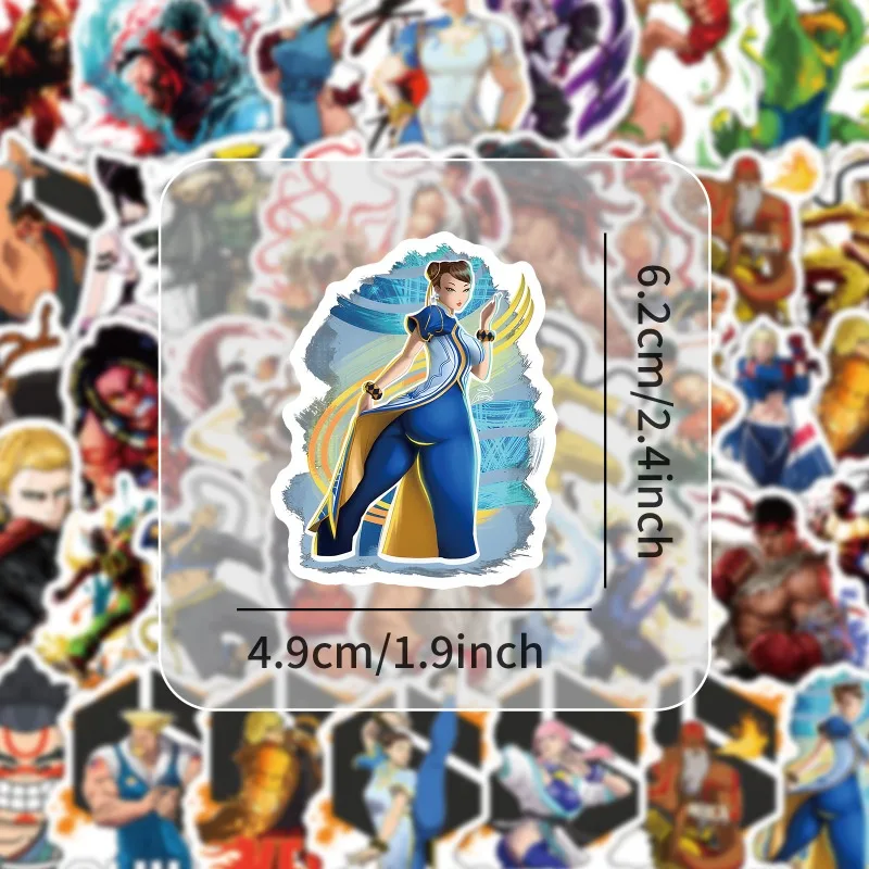 53Pcs New Street Fighter Stickers Arcade Game Graffiti Decoration Mobile Phone Skateboard Waterproof Stickers