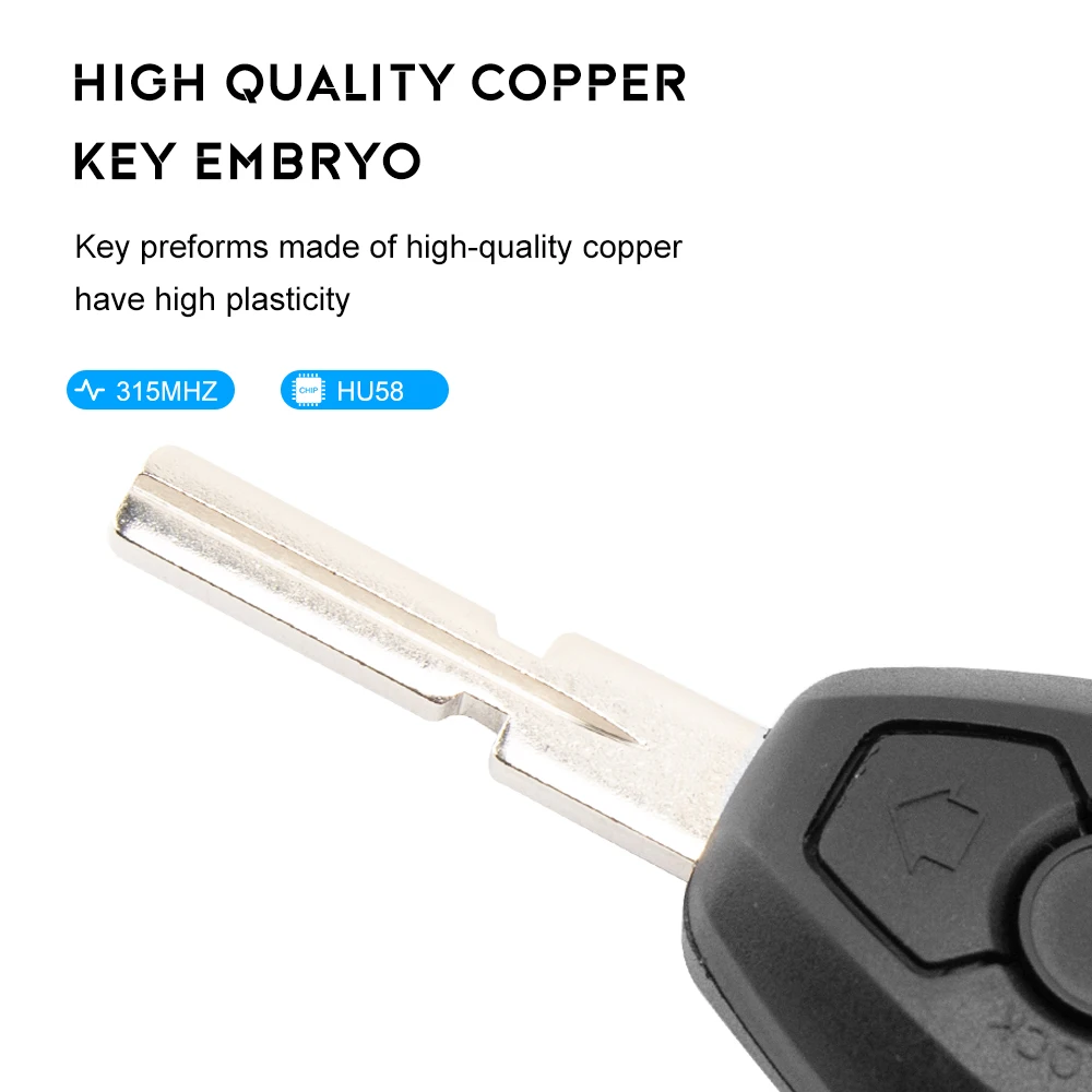 SilKY 3 Buttons Remote Key for BMW 3 5 7 Series X3 X5 Z3 Z4 Z8 E46 E60 E83 E53 E36 E38 CAS2 315LP MHZ 315MHz 433MHz 868MHz