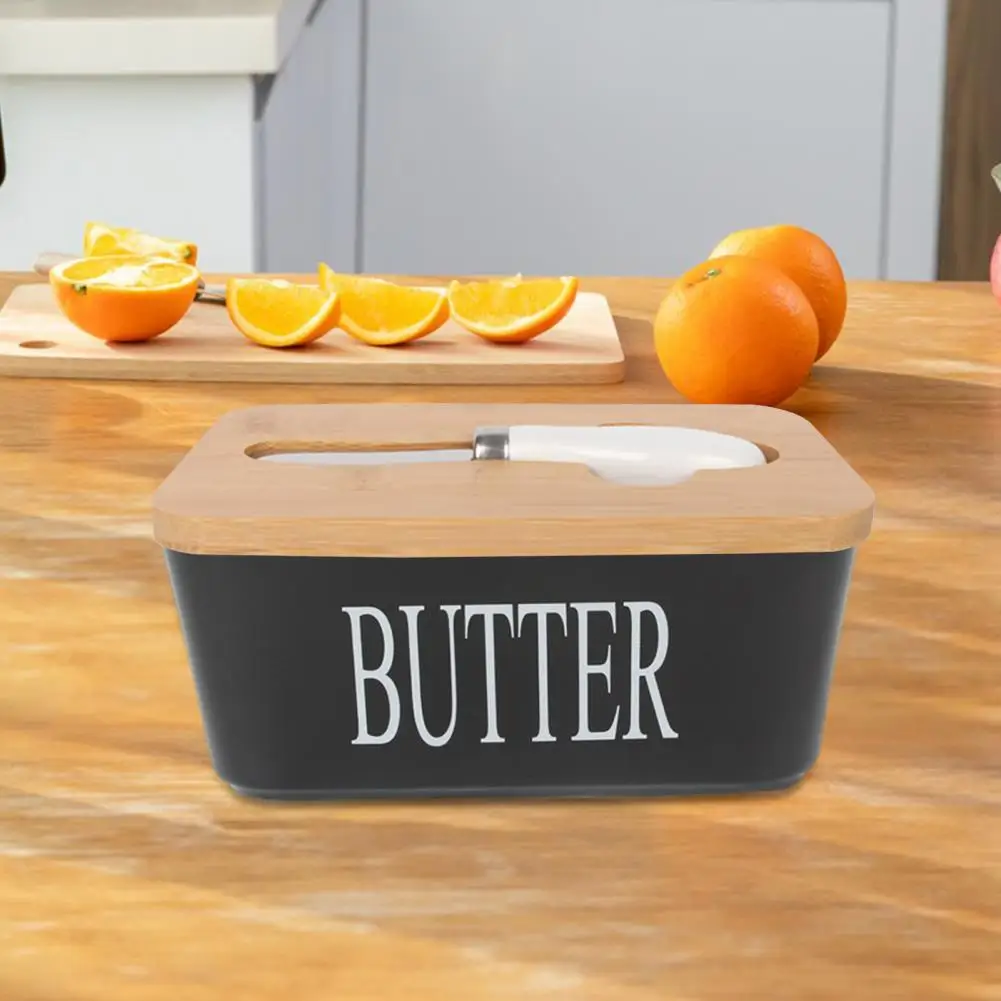 Easy to Clean Butter Dish Butter Container with Lid Ceramic Butter Dish with Lid Stainless Capacity for Countertop for Kitchen