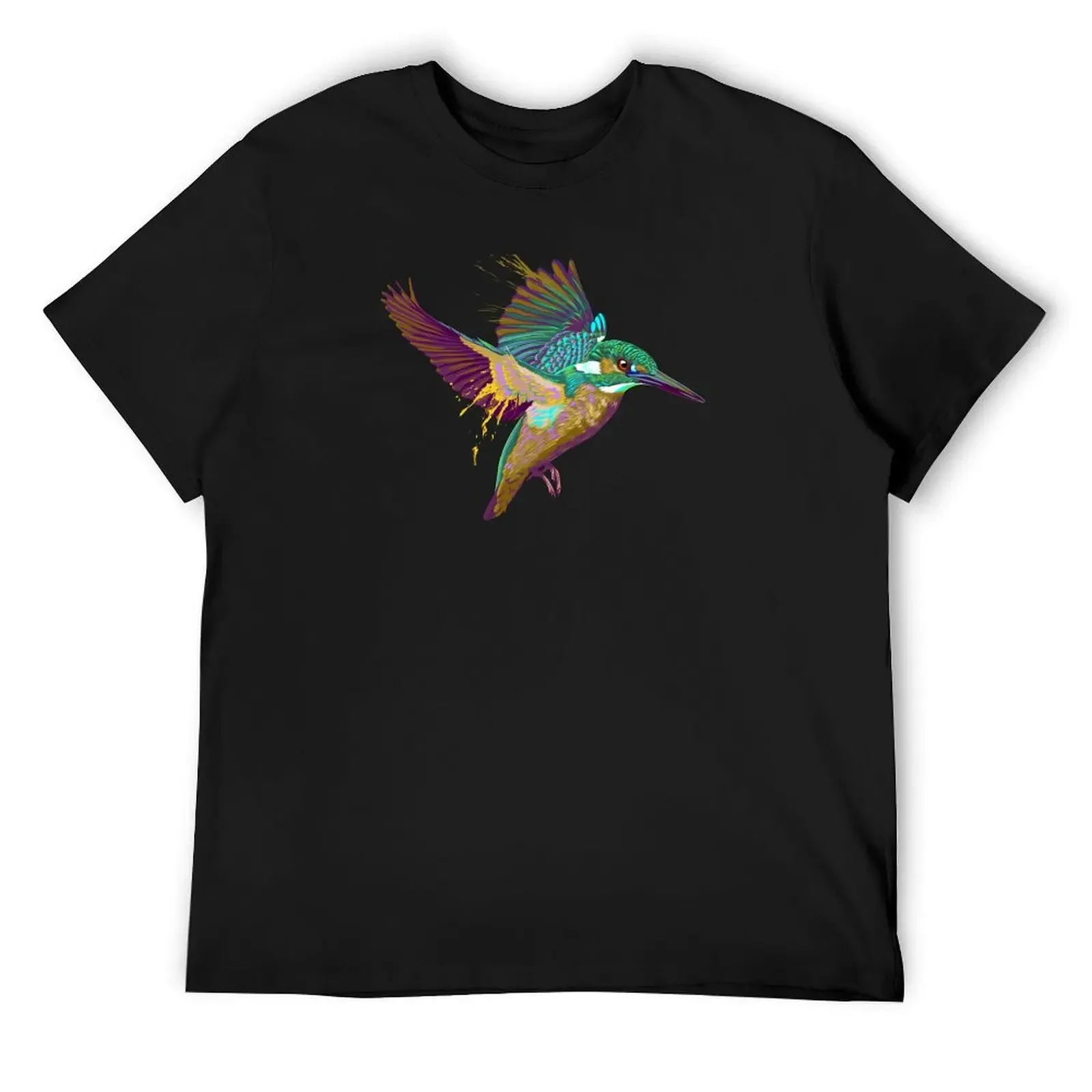 Splash Kingfisher Bird T-Shirt for a boy anime clothes custom shirt Short sleeve tee heavy weight t shirts for men