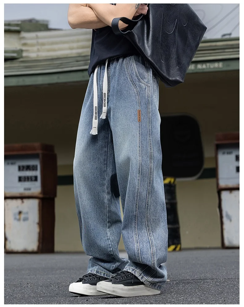 2026 Men's Jeans Summer Thin Loose Straight Leg Men's Pants Trendy Brand Casual Simple Versatile Long Pants Men 4XL