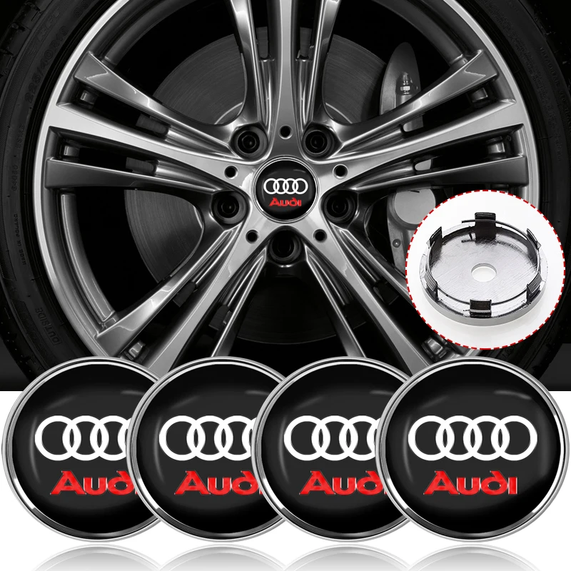 

4pcs Car Wheel Center Hub Cap Logo Stickers Rim Cover Emblem Decal For Audi C5 C6 C7 A4 B6 B8 B7 A6 A3 A5 Q3 Q5 Q7 8P 8V 8L