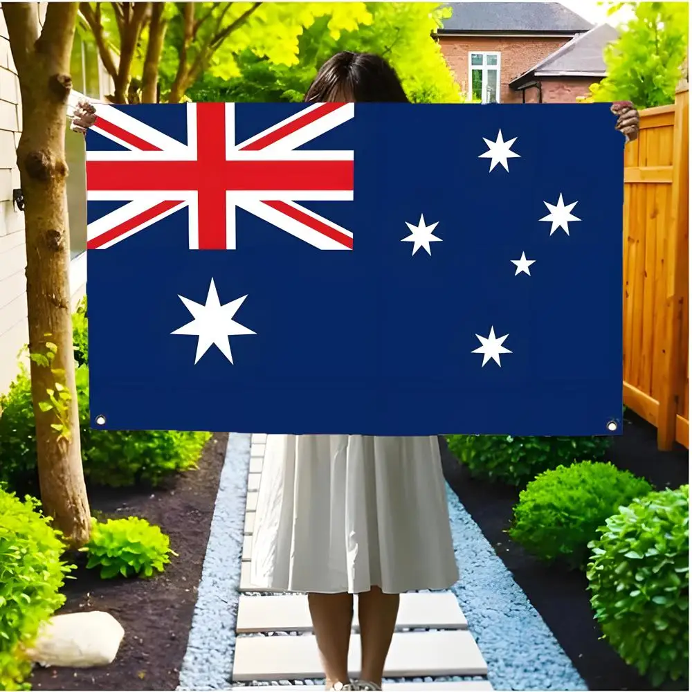 Flag of Australia Flags Edgeless four-ring hanging decor indoor outdoor compatible easy for hanging display