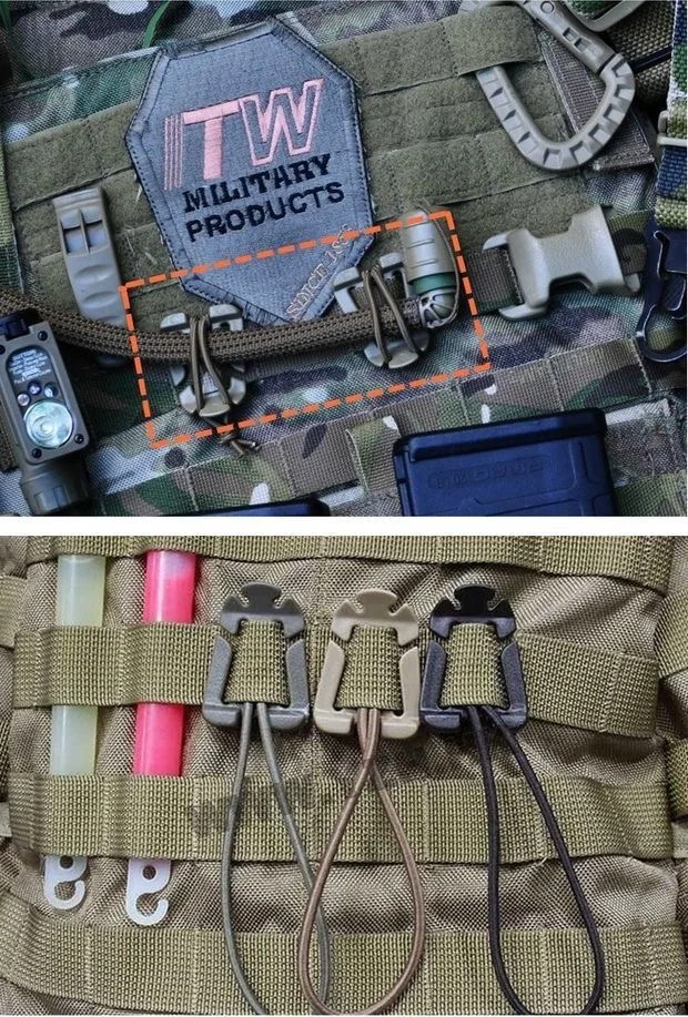 10 Stücke Taktische Getriebe Halter Clip Molle Web Dominator Elastische Saiten Schnalle Molle Gurtband Befestigung für Taktische Rucksäcke Taschen – Detail 4
