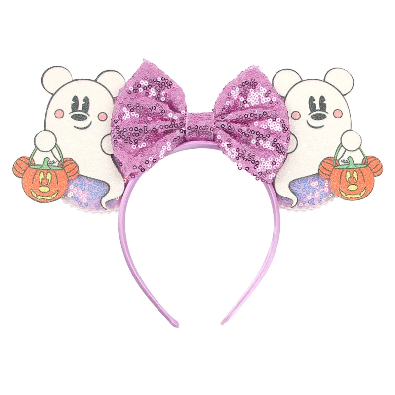 New Chic Disney Mickey Halloween Mouse Ears Headband Sequin 5\