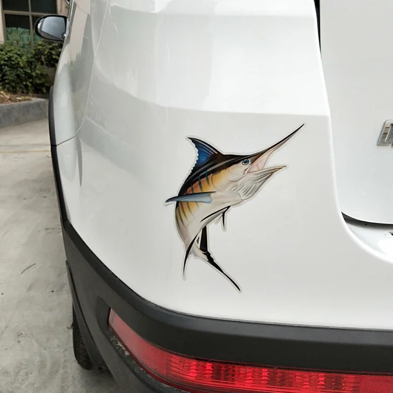 New Design Funny Marlins Saltwater Car Sticker Decorative Waterproof Sunscreen Scratch Decal PVC, 14CM