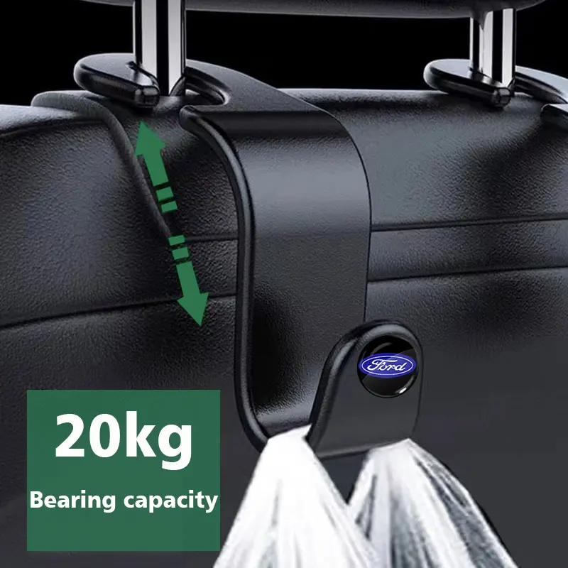 Gancho para reposacabezas de asiento de coche, colgador organizador de asiento trasero para Ford Carnival Fox Figo Mondeo Escort Fusion Evos Escape Flex, 1/2/4 Uds.