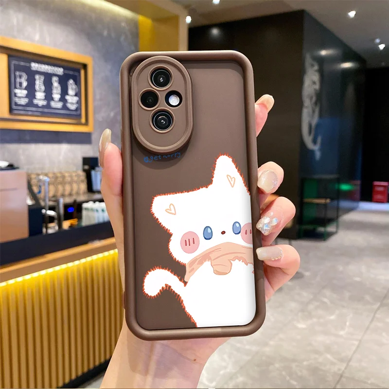 Cute Cartoon White Black Cat Couple Phone Case for OnePlus 10R 11 Nord CE2 CE3 CE4 Lite 5G ACE2 ACE3 4G Shockproof Covers Fundas view 4
