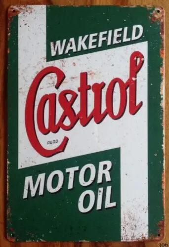 CASTROL MOTOR OIL Retro Man Cave Bar Pub Plaque Party Vintage UK Gift Metal Sign sign