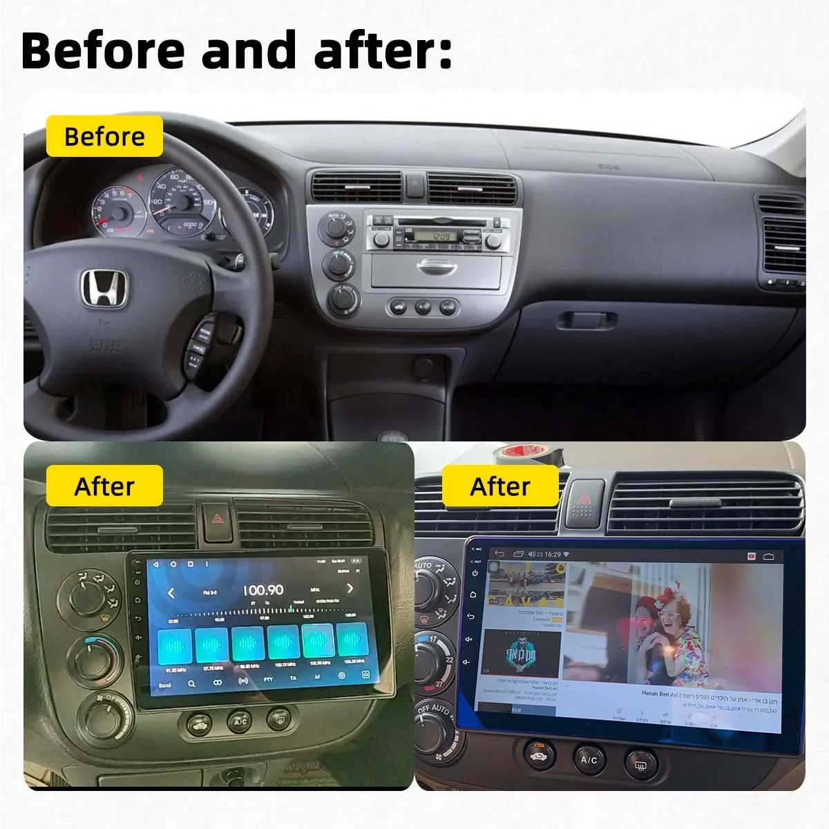 2 Din Car Radio for Honda Civic 2000 - 2006 Android Car Stereo Multimedia Player Navigation WIFI GPS Audio Autoradio Head Unit